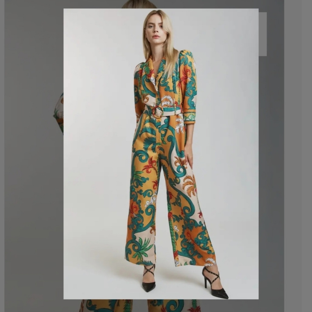 RARE! DOLMAN 3/4 SLEEVE JUMPSUIT WIDE LEG CQ BY CQ - Picture 9 of 12